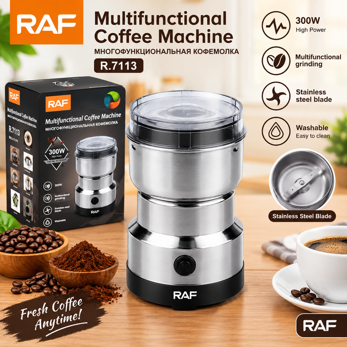 Raf Mini Electric Grinder Stainless Steel