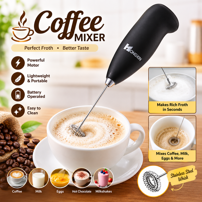 Coffee, Milk, Egg Beater Electric Whisk Mixer, Battery Cell Operated